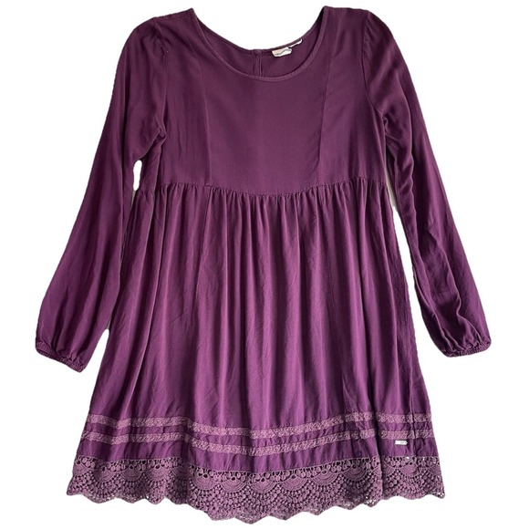 Roxy Dress Womens S Purple Babydoll Sundress Beach Vacation Coastal‎ Boho Chic - Picture 1 of 9